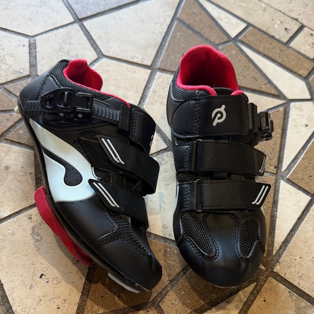 Peloton Black and Red Cycling Shoes